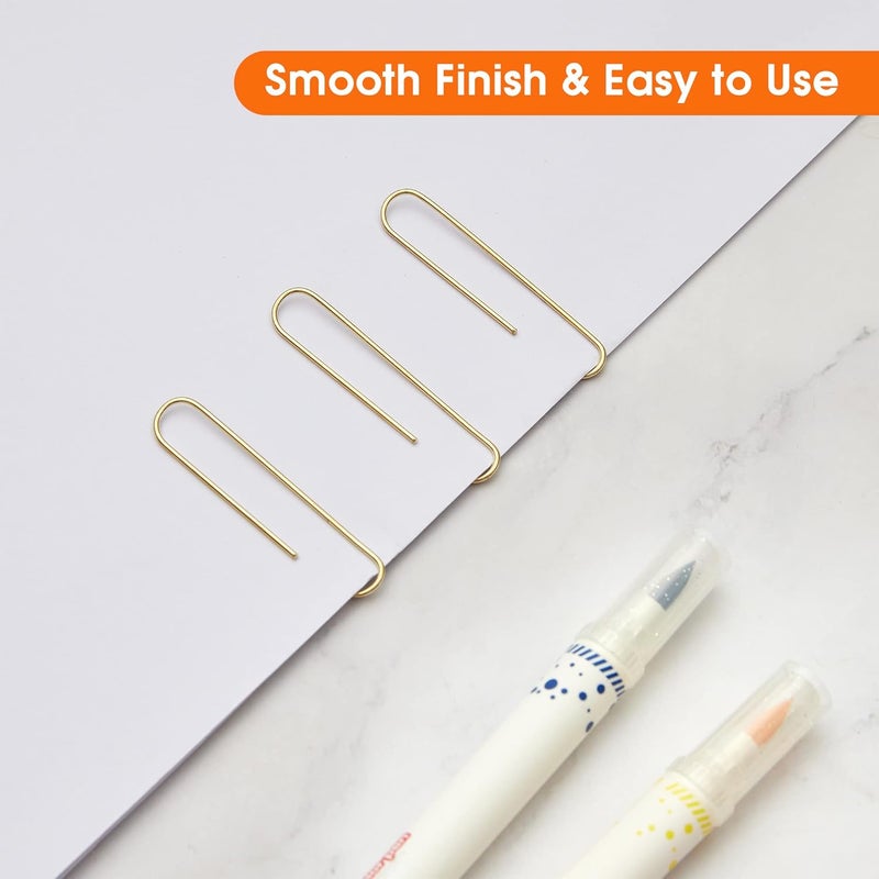 NEEWAY Gold Paper Clips, 200 Count Large Size, 2 Inch Jumbo Paperclips, Stylish Gold-Plated Paper Clip (Pack of 2) - Image 4